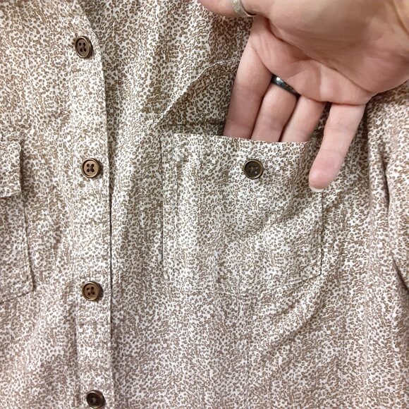 Christopher & Banks Womans Button Down Size Large Roll Tab Sleeve, Pockets - Picture 4 of 8